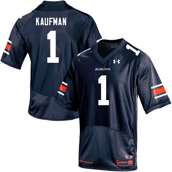 Men's Auburn Tigers #1 Donovan Kaufman Navy 2021 College Stitched Football Jersey